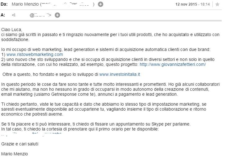 avviare un business online email menzio